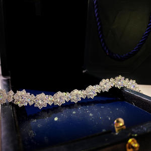 AMBER JEWELS Bracelet tennis unisexe en cristal, strass, diamant de laboratoire et perle d'eau douce, motif floral romantique, pour usage quotidien, chaîne à maillons IGI - Product Image 2