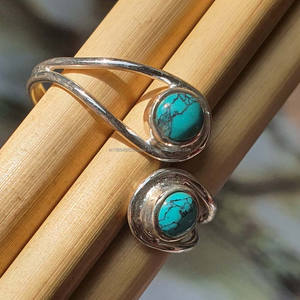 Simple Original 925 Sterling Silver <b>Turquoise</b> Adjustable <b>Rings</b> Hot Popular Trendy Jewelry with Moissanite Wholesale Suppliers - Product Image 2