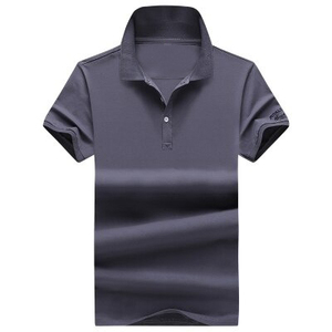 Polo à manches courtes noir pour homme, coupe classique, couleur unie, style décontracté, bordure contrastée, tissu en coton tricoté, logo sur la manche gauche - Product Image 2