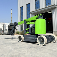 Mini nacelle élévatrice articulée 10m électrique autopropulsée à bras courbé avec dimensions de transport compactes