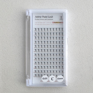 ขนตาปลอมอนิเมะเกาหลีแบบจุดขนตาปลอม0.05มม. J JC D ขด8-18มม. สีดำ wispy spiky - Product Image 4