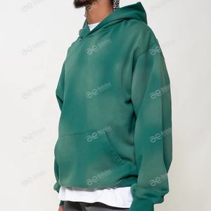 Venta al por mayor 332 GSM Unisex algodón Sudadera con capucha lavado ácido pesado en relieve diseño de gran tamaño patrón sólido chaqueta de invierno para los hombres - Product Image 3