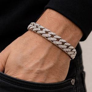 Mens 10KT 14KT Gold Iced Out Diamond <b>Chain</b> Bracelet VS1 VS2 Clarity <b>Cuban</b> <b>Link</b> 925 <b>Silver</b> Hip Hop Luxury Designer Jewelry - Product Image 5