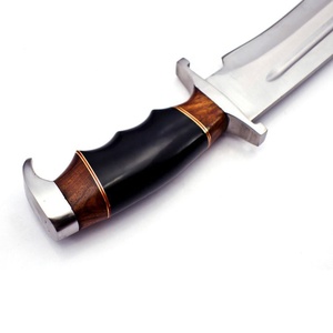 Cuchillo Bowie Viking Art de Acero Inoxidable de Grado Industrial, Hoja de 3 mm de Grosor, Punta Caída, 18 mm de Longitud Total, Mango de Madera, OEM - Product Image 4