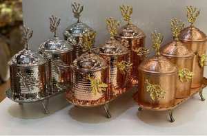 Premium Copper Pantry Storage Pot Handmade Kitchen <b>Jar</b> Food Canister Tea Coffee Sugar Holder <b>Spice</b> Container Utility Vessel - Product Image 1