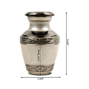 Urne funéraire miniature en laiton massif émaillé blanc pour cendres humaines, pot funéraire personnalisé, vente en gros d'usine - Product Image 1