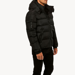 Veste matelassée d'hiver pour homme avec logo personnalisé, col montant, fermeture éclair intégrale, manches longues, veste chaude matelassée pour l'extérieur - Product Image 2