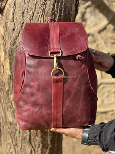 New Style Vintage Look Brown Crunch Leather Backpack Travel Backpack Office Leather Large Capacity Travel <b>Bag</b> <b>for</b> <b>Men</b> and Women - Product Image 3