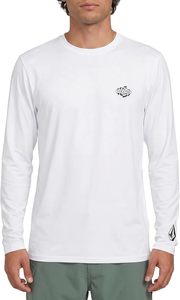 Men's Long Sleeve Rash Guard White 100% Polyester Anti-Uv <b>Swim</b> <b>Shirt</b> Full Sleeve Printed Logo Front - Product Image 2