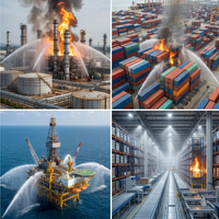 Système de surveillance incendie intelligent à suivi automatique 30L/S, canon à eau industriel à large couverture pour la lutte contre les incendies