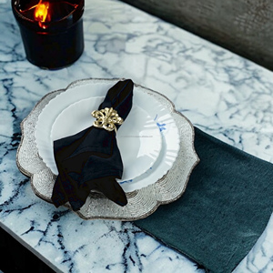 Vente chaude De Luxe Rond De Serviette En Métal Doré Cercle Perle De Fer Papillon Forme Printemps Parties Mariages-Quantité En Vrac En Gros - Product Image 3