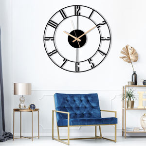 Modern Metal Wall <b>Clock</b>: Oversized Silent <b>Clock</b> with Numbers - Product Image 3