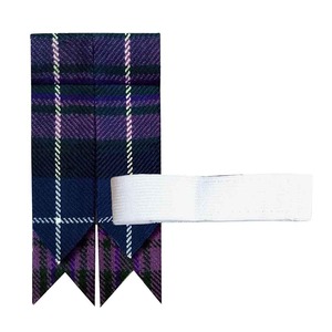 Plaid Tartan Kilt Flashes in Purple and Navy Blue with White Stripes <b>Musical</b> <b>Instrument</b> Accessories - Product Image 1