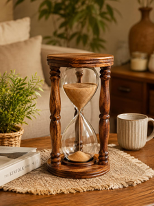 Reloj de Arena de Madera Decorativo, Reloj de Arena de Madera para Decoración del Hogar, Cocina y Oficina, Elegante Reloj de Arena de Mesa con Aspecto Natural - Product Image 6