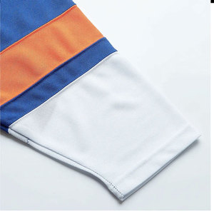 Jersey de Hockey sobre Hielo Unisex Azul, Naranja y Blanco, Manga Larga, Poliéster que Absorbe la Humedad, Impresión de Logotipo Personalizado, Servicio OEM - Product Image 3