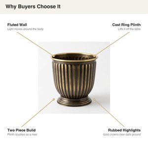 Nouvelle conception de jardinière en laiton de 24 cm pour la décoration de la maison, les hôtels et les mariages - Product Image 5