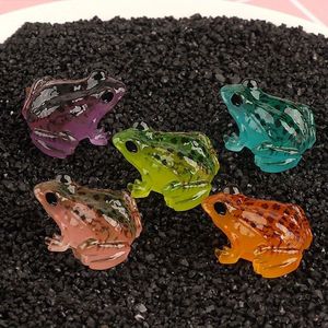 20 pezzi vivaci colori misti luminosi statuette di rana unici dipinti a mano accenti decorativi per la casa giardino fata Micro - Product Image 3