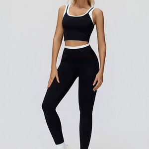 OEM Service Professional Wear Plus Size Women Yoga Set Solid Breathable Quick Dry High Quality 2 Piece Set Customizable Colors - Product Image 2