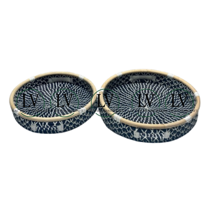 ชุดถาดเก็บของทรงกลมจากหญ้าทะเล 2 ใบ พร้อมถาดวางกาแฟสไตล์โบโฮหวาย สำหรับใส่ขนมและเครื่องดื่ม ราคาขายส่งจากเวียดนาม - Product Image 2