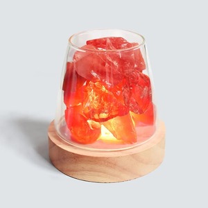 Lampe de table en sel de l'Himalaya naturel, veilleuse en sel rocheux raffiné, forme solide, emballage en sac, cadeau original, décoratif - Product Image 2