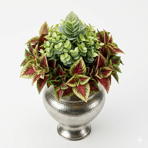 Jarrón de Flores de Aluminio Plateado Hecho a Mano, Florero de Metal Martillado de Lujo para Centro de Mesa de Boda y Decoración Moderna de Mesa de Salón - Product Image 3