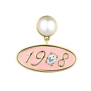 Boucles d'oreilles pendantes en or rose et perles blanches avec pendentif décoratif ovale, bijoux élégants et tendance pour femmes et filles, mariage - Product Image 2