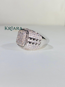 Bague unisexe en argent 925 plaqué or blanc avec diamant de laboratoire taille brillant rond, bijou de luxe pour usage quotidien - Product Image 2
