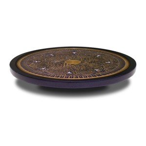Amazing Quality Round Wooden Lazy Susan <b>Decorative</b> <b>Plate</b> With Gold Inlay Handpainted Oriental Design Handmade For Presents - Product Image 2
