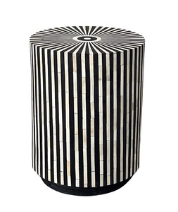 Tabouret pliant moderne fait main en os incrusté, de haute qualité, écologique, style farmhouse, ottoman, Inde, poli, FS International - Product Image 6