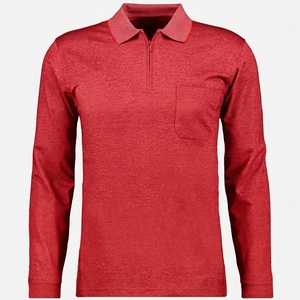 Polo Ligero de Manga Larga para Hombre, Polo Moderno con Cuello de Cremallera para Oficina y Uso Casual, Corte Regular - Product Image 1