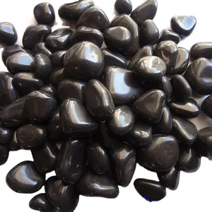 Pure agate stone Quality jet black pebbles Stones for home back yard abd decoration office luxury decoration