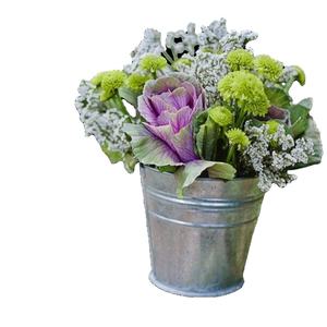 แจกันดอกไม้โลหะร่วมสมัย ดีไซน์สั่งทำ กระถางปลูกต้นไม้ชุบสังกะสี สไตล์โมเดิร์น วางบนโต๊ะ - Product Image 1