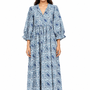 Beautiful floral Cotton Block Printed dress Dress For Casual wear Hand Block Printed Dress - Product Image 1