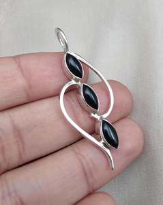 Colgante de ónix negro, joyería de plata de ley 925 para mujer, collar de piedras preciosas naturales, regalo minimalista elegante - Product Image 4