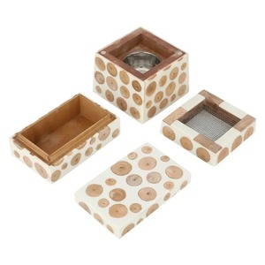Juego de Quemadores de Incienso Artesanales con Incrustaciones de Madera de Ciprés, Soporte para Mubkhar, Caja con Bandeja para Quemador de Aroma, para Uso Religioso - Product Image 3