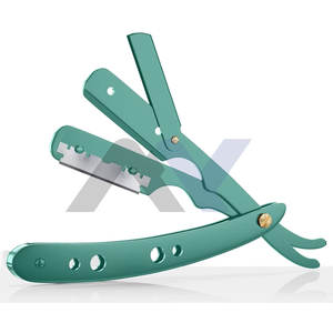 Vente en gros de rasoirs de sécurité en acier inoxydable 100% de haute qualité avec logo personnalisé, couleur menthe, rasoirs de barbier - Product Image 1