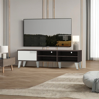 Meuble TV 1 porte design moderne fabriqué en Malaisie, étagère de rangement contemporaine pour salon, en aggloméré/panneaux de particules 2650