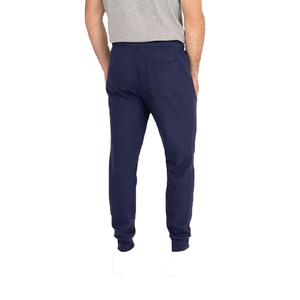 Men's <b>Navy</b> <b>Blue</b> Lightweight Solid Sweatpants Set 100% Cotton Casual Joggers Elastic Waist Flat Drawstring Closure Winter Wear - Product Image 3