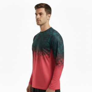 Vêtements de pêche à manches longues respirants et à séchage rapide, 100% polyester, motif cœur personnalisable, chemise décontractée d'été pour hommes - Product Image 4