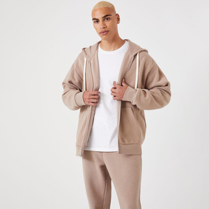 Sudadera con capucha y cremallera de forro polar grueso personalizada para hombre, talla grande, con estampado digital y bordado, para invierno - Product Image 1