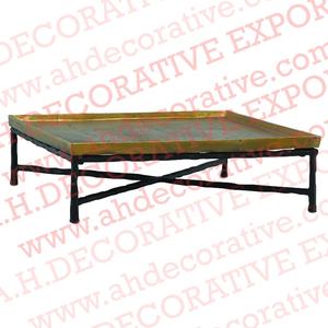 Plateau de service de grande taille en aluminium de luxe en vente chaude avec supports antiques noirs - Product Image 2