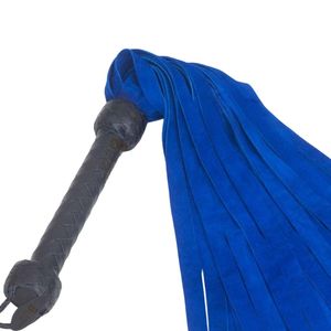Genuine Cowhide <b>Leather</b> <b>Flogger</b> with Braided Handle and Dual Tone Falls - Product Image 2