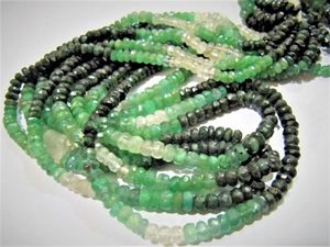 Perles d'émeraude naturelle facettes en forme de rondelle, non traitées, de 4 à 5 mm - Product Image 3