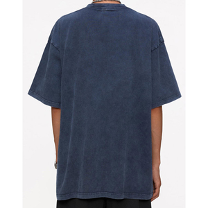 Camiseta de Algodón Lavado al Ácido de Alta Calidad para Hombre, Corte Regular, Manga Corta, Cuello Redondo, Estampado Urbano, Transpirable, OEM/ODM MOGGIO - Product Image 5