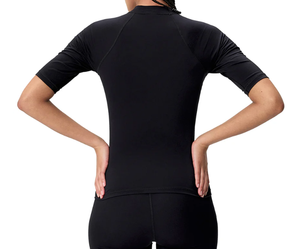 <b>Black</b> Digital Print UPF50+ Spandex/Polyester <b>Compression</b> Rash Guard <b>Shirt</b> Full Sleeves 220g Unisex Low MOQ Seamless Fusing OEM - Product Image 3