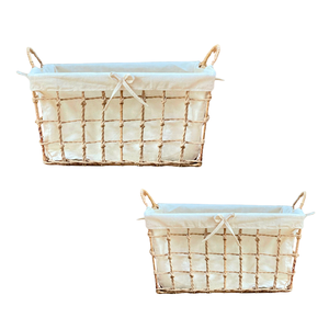 High-Quality Natural Water Hyacinth Seagrass Rattan Bamboo <b>STORAGE</b> <b>BASKET</b> with Frame and Cotton Liner for Laundry <b>Storage</b> - Product Image 1