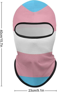 Masque facial balaclava rayé personnalisé unisexe pour adultes, respirant, imperméable, 100% polyester, impression par transfert thermique - Product Image 2