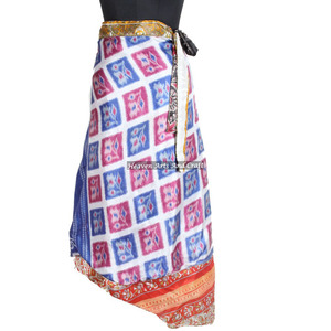Nuevas faldas largas de seda tipo sari para fiesta, reversibles, mágicas, de 38 pulgadas, estilo halter, hechas a mano en India para niñas - Product Image 3