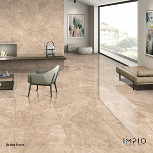 Design moderne 60x120 Porcelaine Marbre Carrelage de mur et de sol Céramique brillante émaillée Prix d'usine Base brune pour usage domestique - Product Image 3