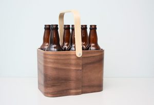Cesta de picnic minimalista de madera curvada de fábrica, caja transportadora de alimentos, frutas y bebidas de madera natural con asa oscilante, OEM - Product Image 6